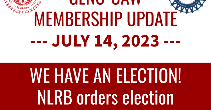 WE HAVE AN ELECTION! NLRB agrees and orders election at Northeastern!!