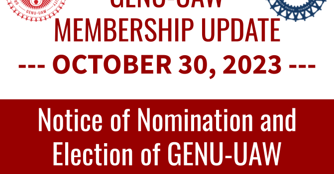 Notice of Nomination and Election of GENU-UAW Bargaining Committee