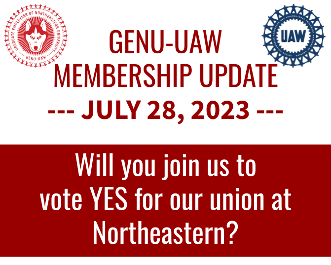 Will you join us to vote for our union at Northeastern?